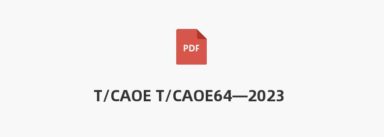 T/CAOE T/CAOE64—2023